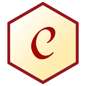 Hexagonal logo with letter C
