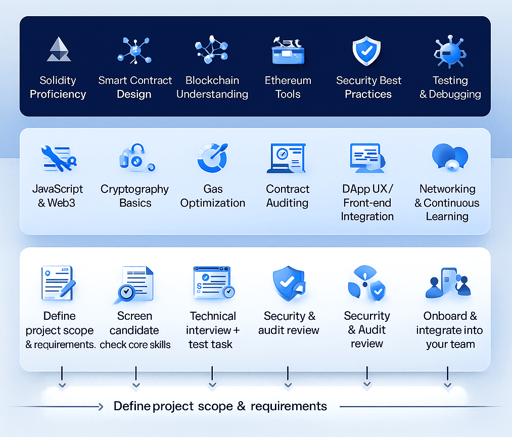 Hire Solidity programming language and developer skills diagram. Source: upstaff.com (Hire Solidity Developers) Hire Solidity programming language and developer skills diagram. Source: upstaff.com (Hire Solidity Developers)