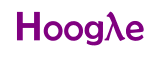 Purple logo with stylized text