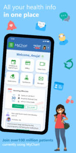 Health information management app interface