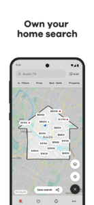 Map of home listings in Austin