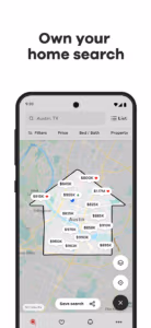 Map of home listings in Austin