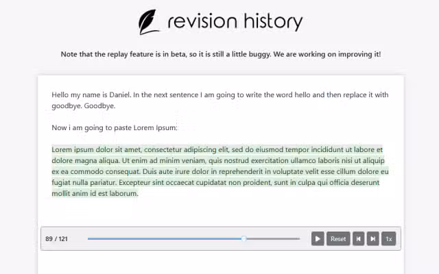 Revision History Chrome Extension