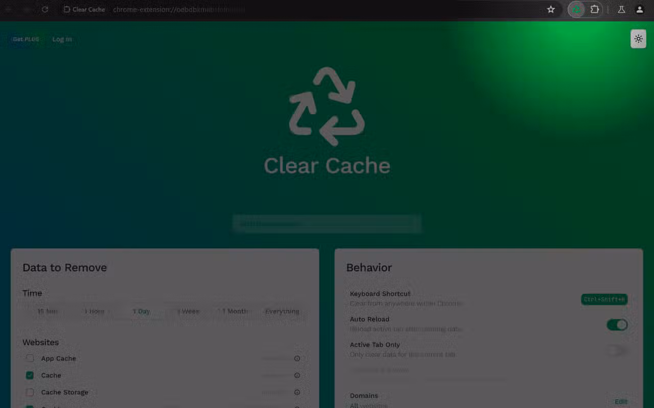 Clear Cache