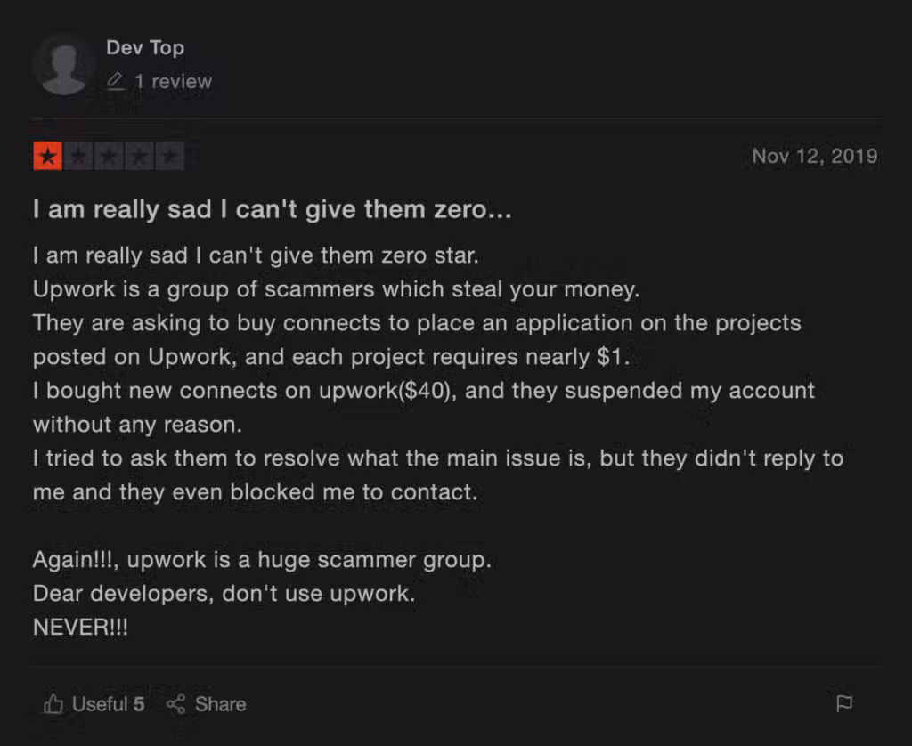 Upwork reviews:i am really sad i can't give them zero