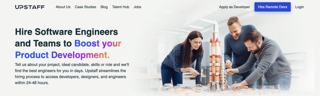 upstaff landing page
