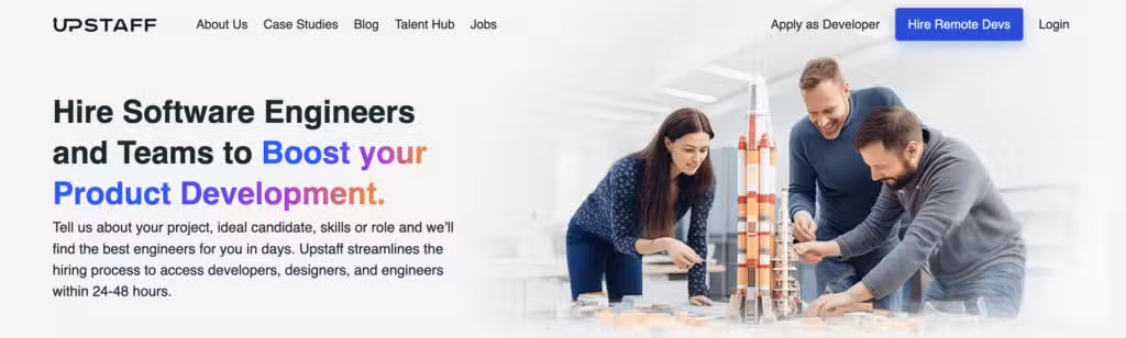 upstaff landing page