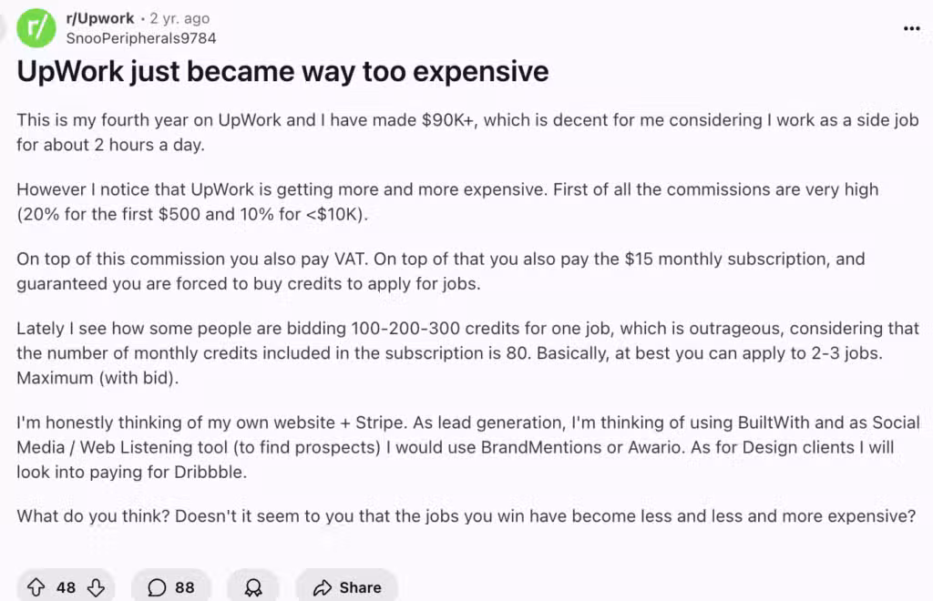 Upwork review:UpWork just became way too expensive