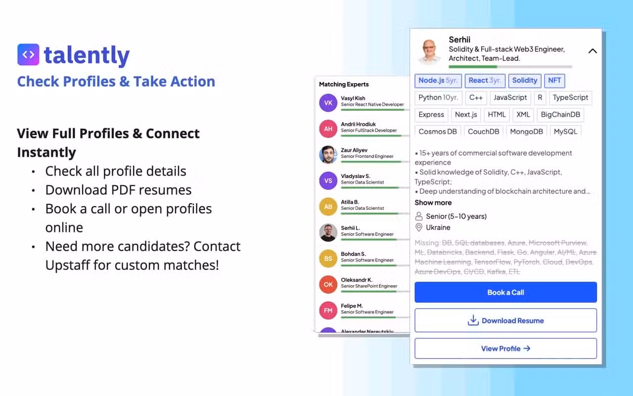 talently — find software developer in a tap! 04