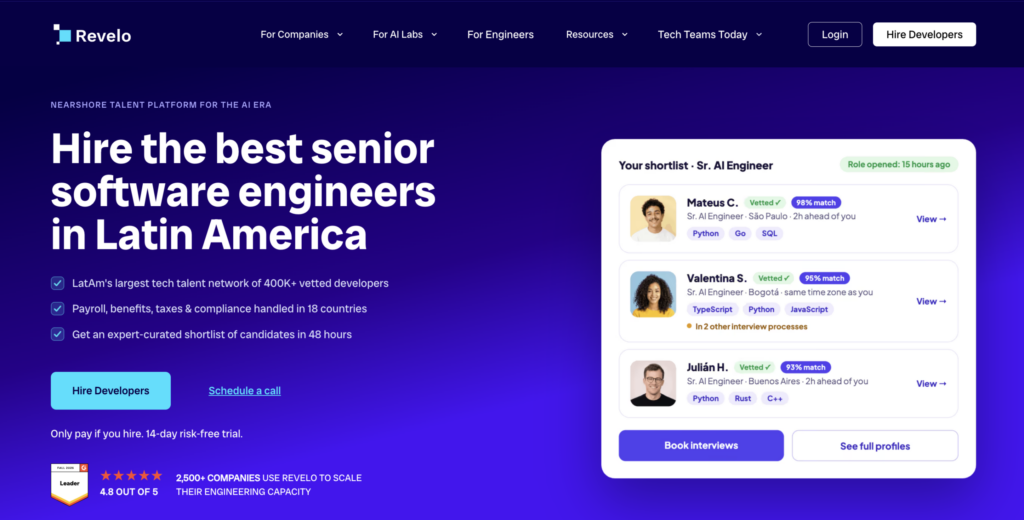 Revelo - Toptal alternative