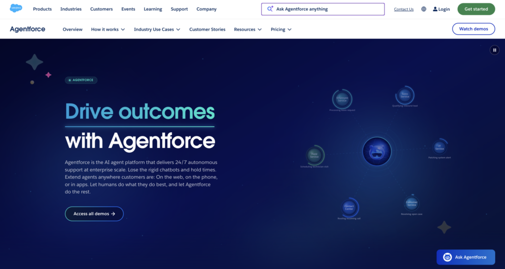 Salesforce Agentforce - best ai chatbot for customer service