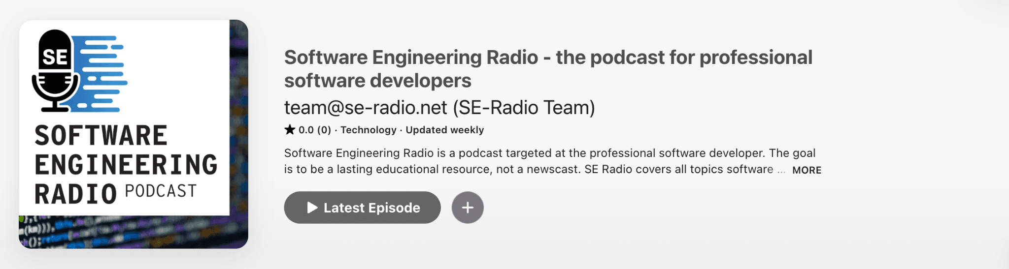 Software Engineering Radio (SE-Radio) &ndash; podcast on Apple Podcasts