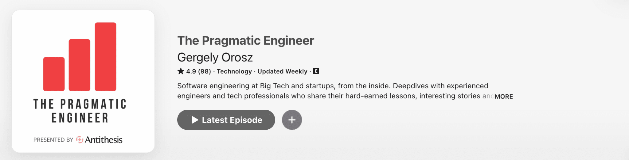 The Pragmatic Engineer (by Gergely Orosz) &ndash; podcast on Apple Podcasts