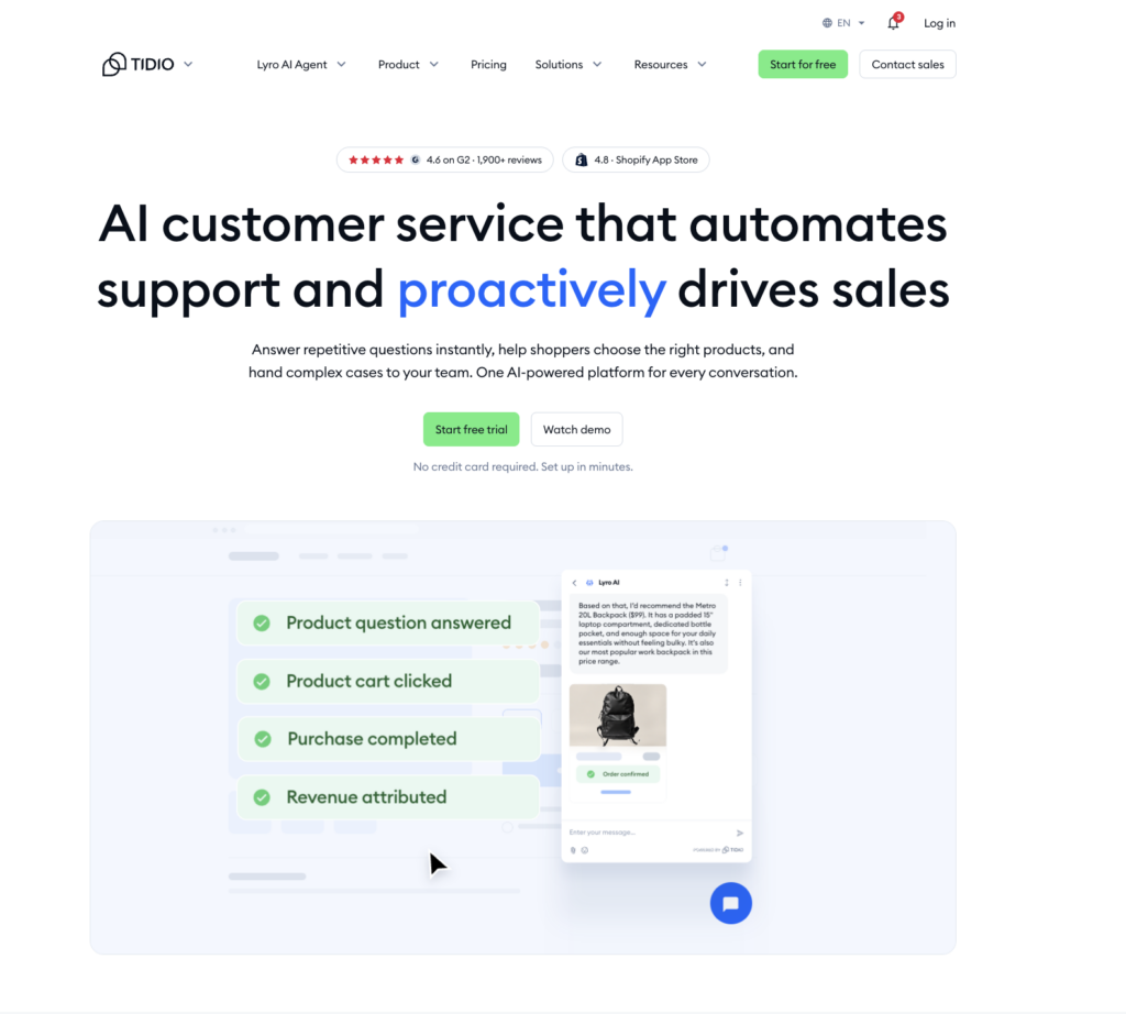 tidio - est ai chatbot app