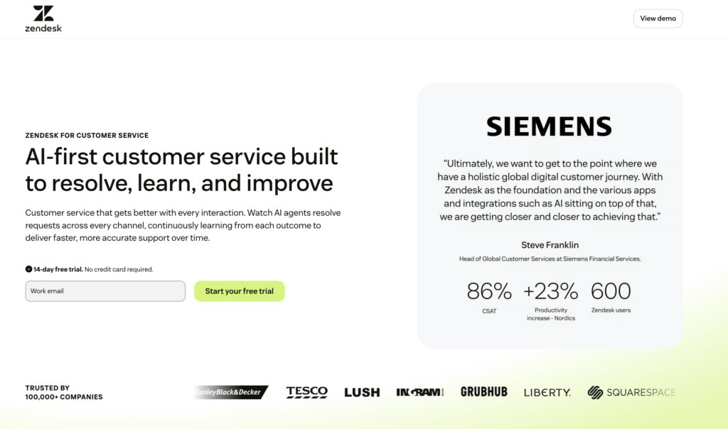 zendesk ai - best free ai chatbot